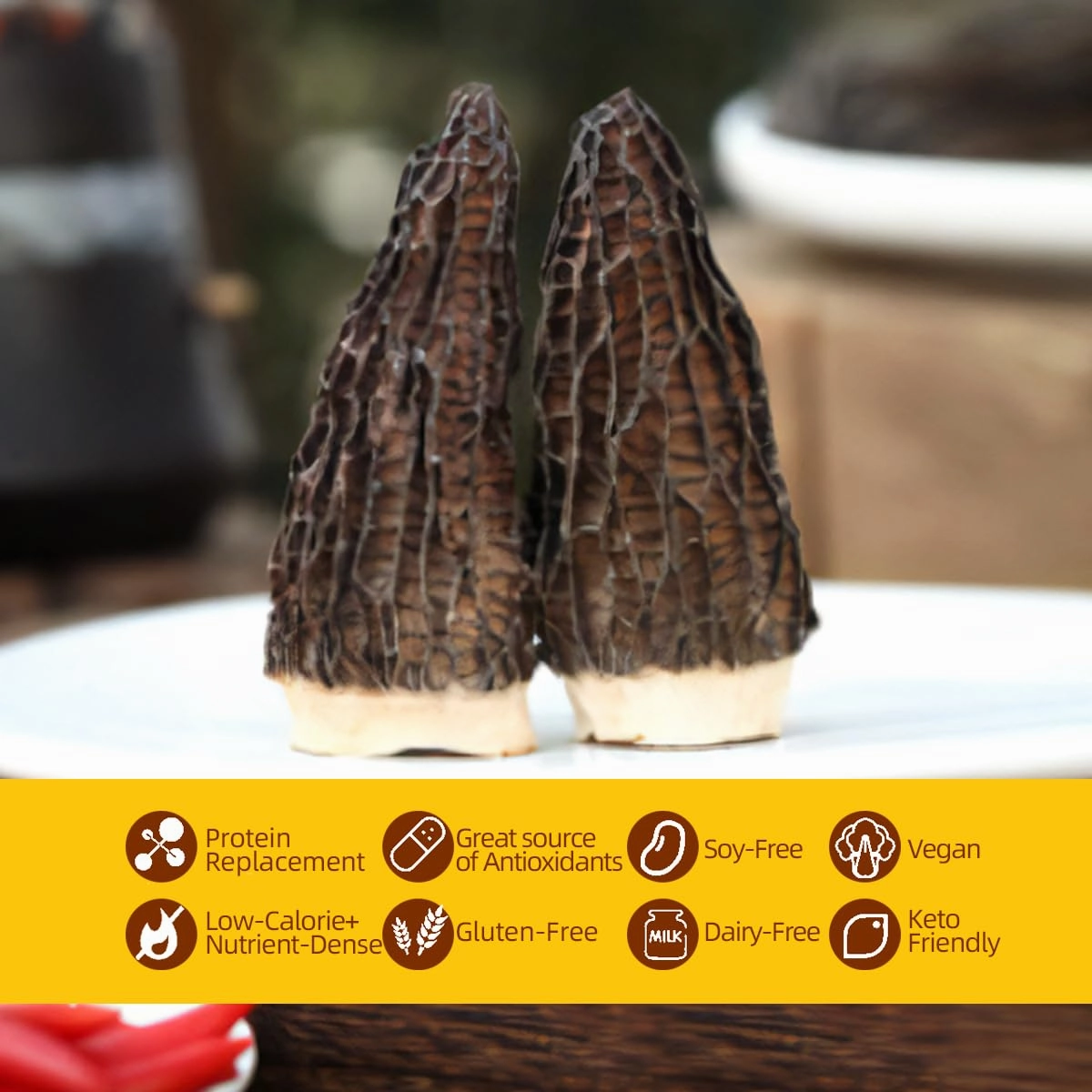 MEIMIDUO 2.8 Oz Delicious Grade AAA Dried Morel Mushrooms for Cooking, Ketone Friendly, Gluten-Free, Fat-Free, Sugar-Free, No additives, Healthy, Nutritious & Umami Morel Mushrooms