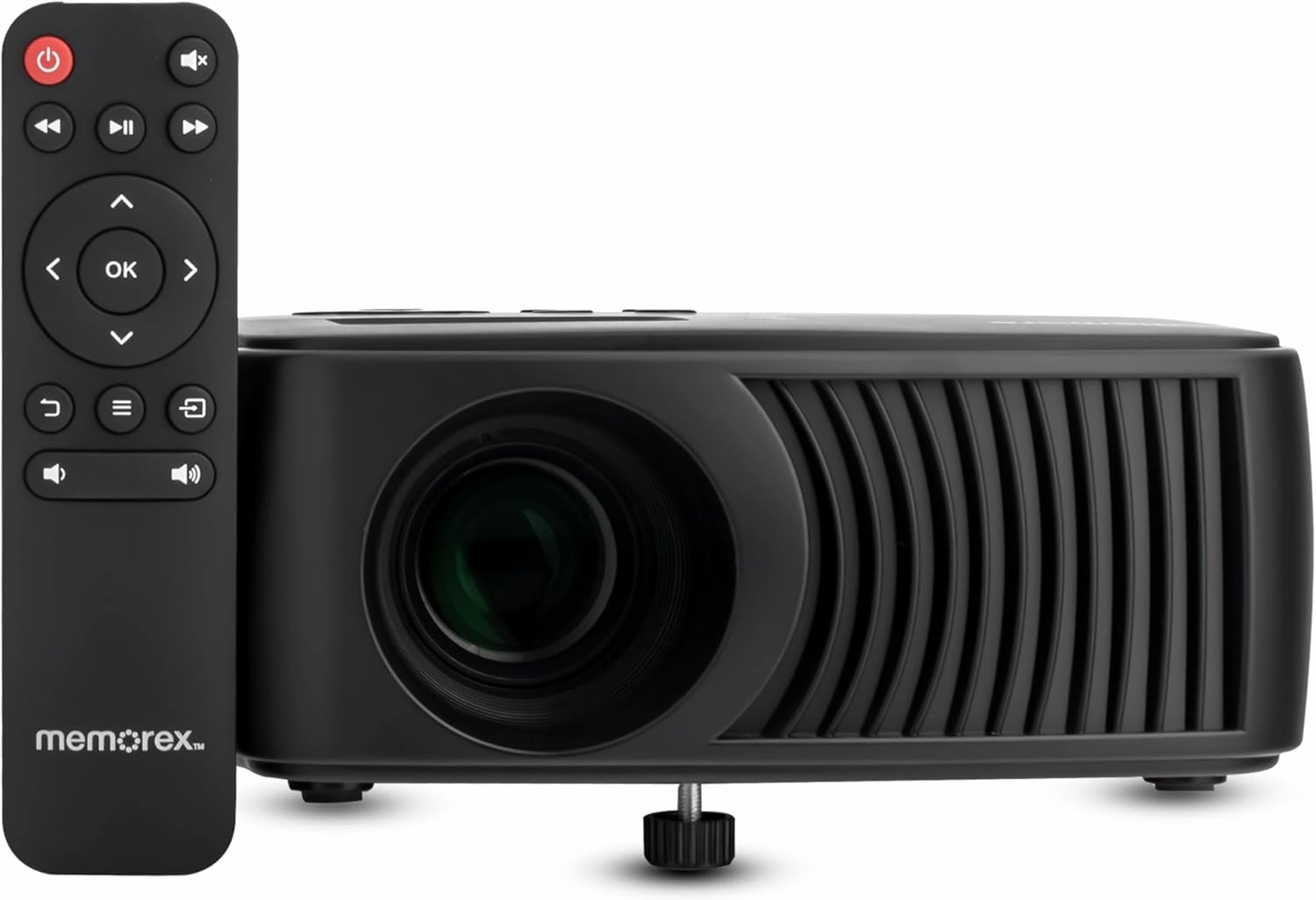 Memorex MX-PJS100 | Bluetooth Projector with 100” Screen | HDMI/USB/AV Inputs | 90 ANSI Lumens, Built-In Speaker, and Wireless Audio Streaming