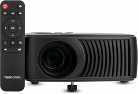 Memorex MX-PJS100 | Bluetooth Projector with 100” Screen | HDMI/USB/AV Inputs | 90 ANSI Lumens, Built-In Speaker, and Wireless Audio Streaming