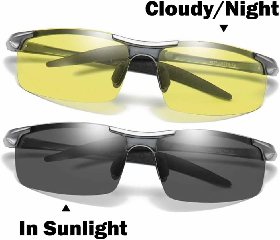Men's Photochromic Polarized UV400 Sunglasses for Outdoor Fishing Golf Beach Baseball Sports