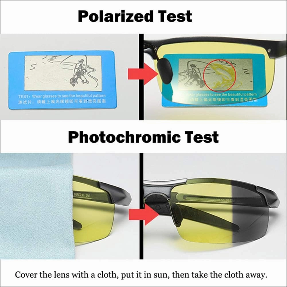 Men's Photochromic Polarized UV400 Sunglasses for Outdoor Fishing Golf Beach Baseball Sports