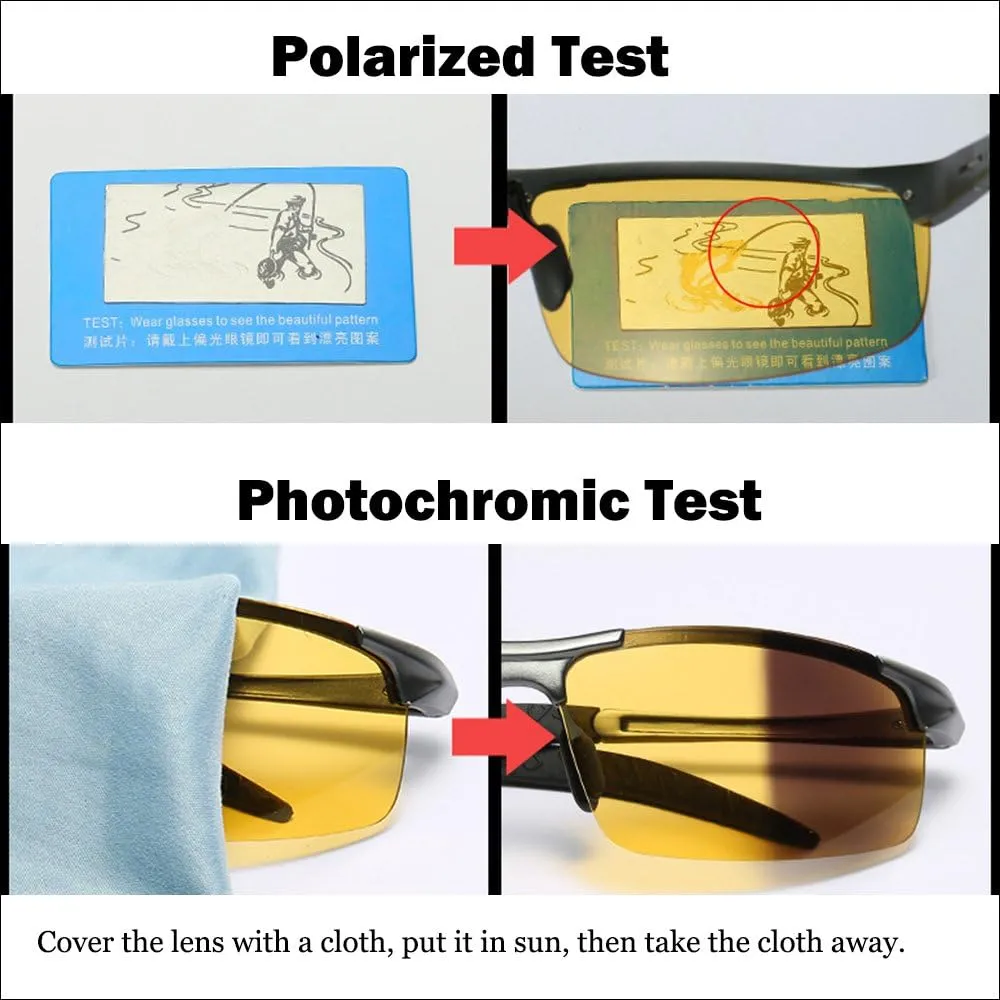Men's Photochromic Polarized UV400 Sunglasses for Outdoor Fishing Golf Beach Baseball Sports