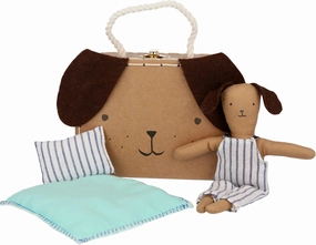 Meri Meri Stripy Puppy Mini Suitcase Doll (Pack of 1)