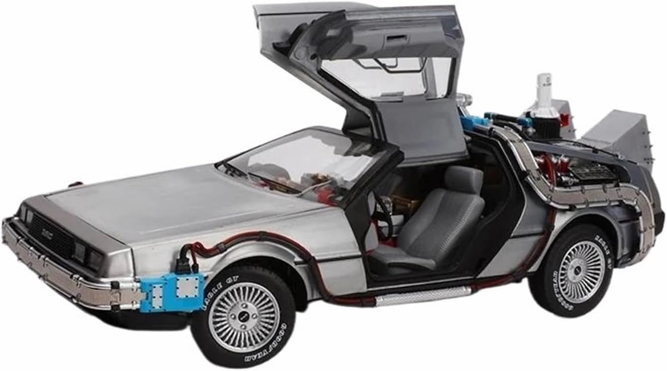 Metal Vehicles Toys 1/18 for Part 3 Time Machine Delorean Vehicle Scale Diecast Car Model Alloy Metal Toy Home Decor Home Or Office Décor