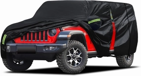 Migaven 6 Layers Car Cover Custom Fit for for Jeep Wrangler 4 Door 2006-2025 JK JL, Waterproof Full Exterior Cover Rain Sun Hail Protection with Door Zipper