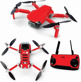 MightySkins Skin for DJI Mavic Mini Portable Drone Quadcopter - Solid Red | Protective, Durable, and Unique Vinyl Decal wrap Cover | Easy to Apply, Remove, and Change Styles | Made in The USA