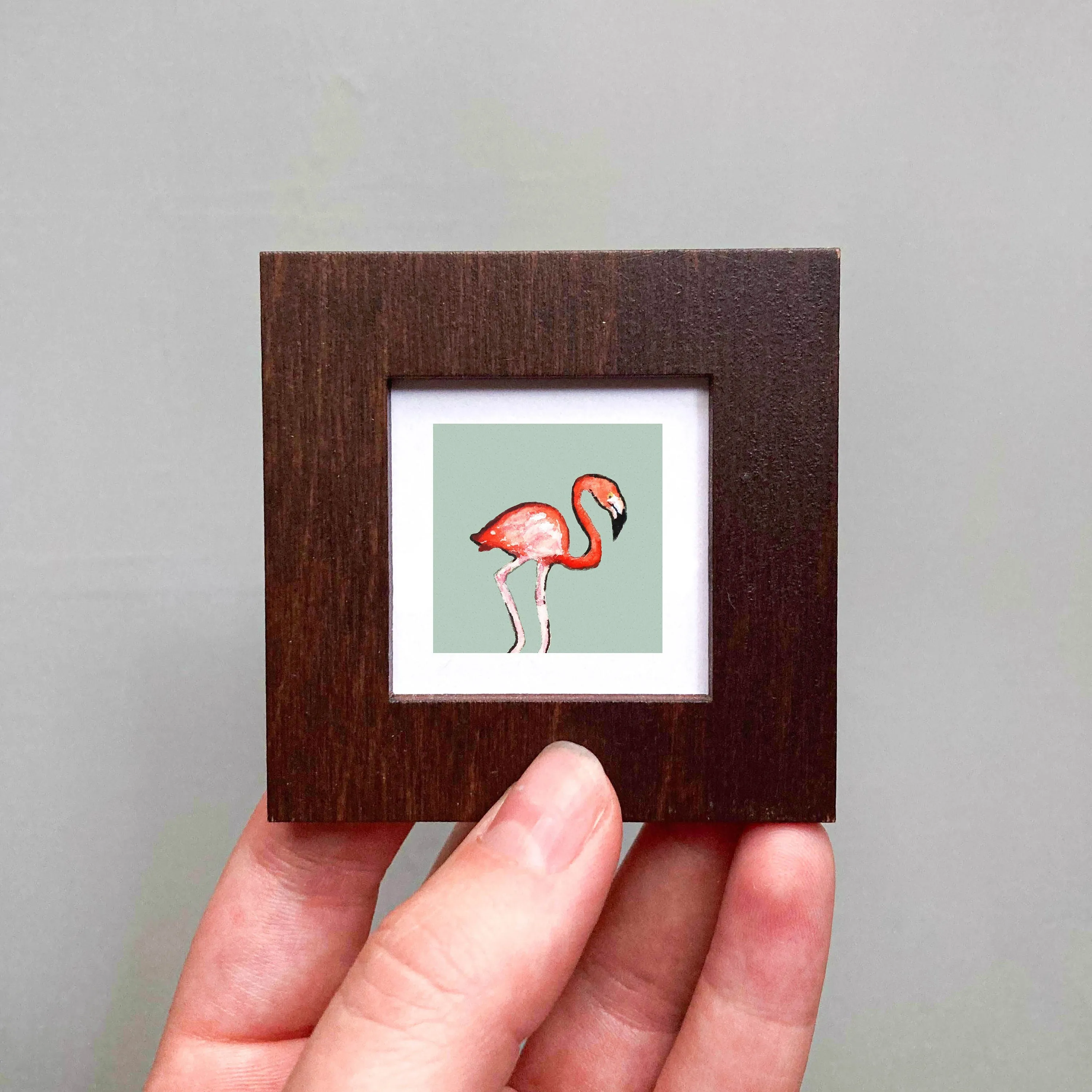 Mini 1" Flamingo Watercolor Print