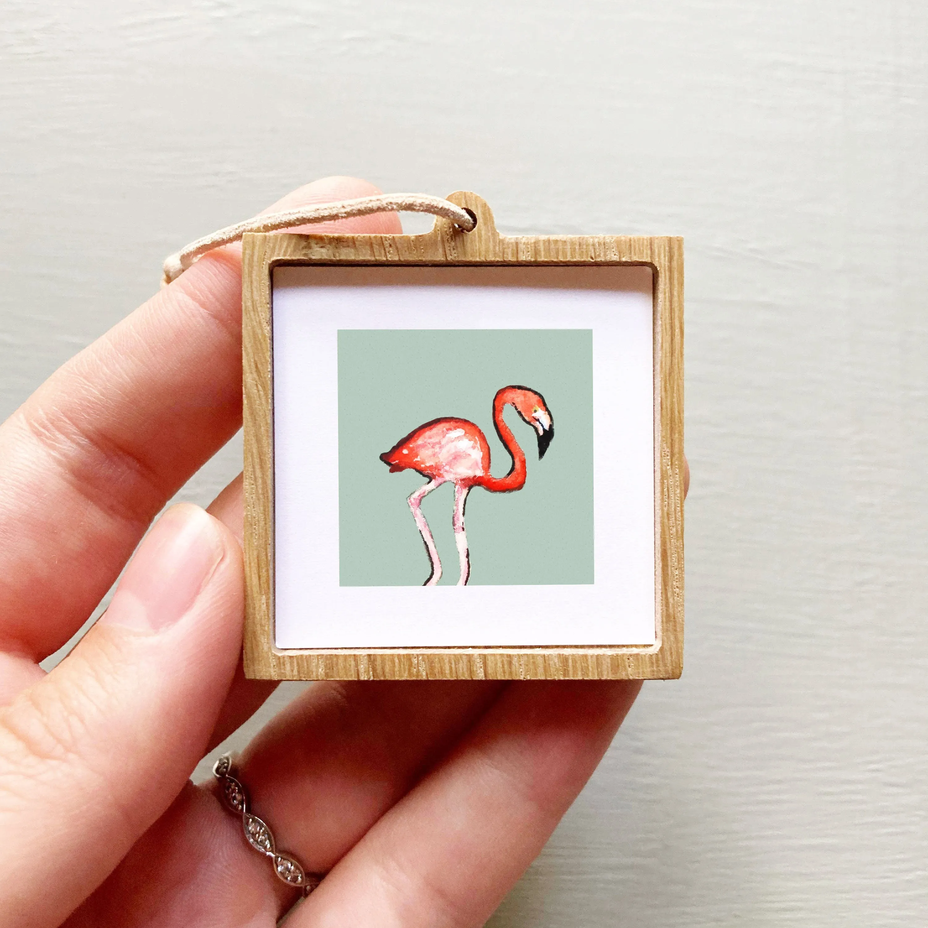 Mini 1" Flamingo Watercolor Print