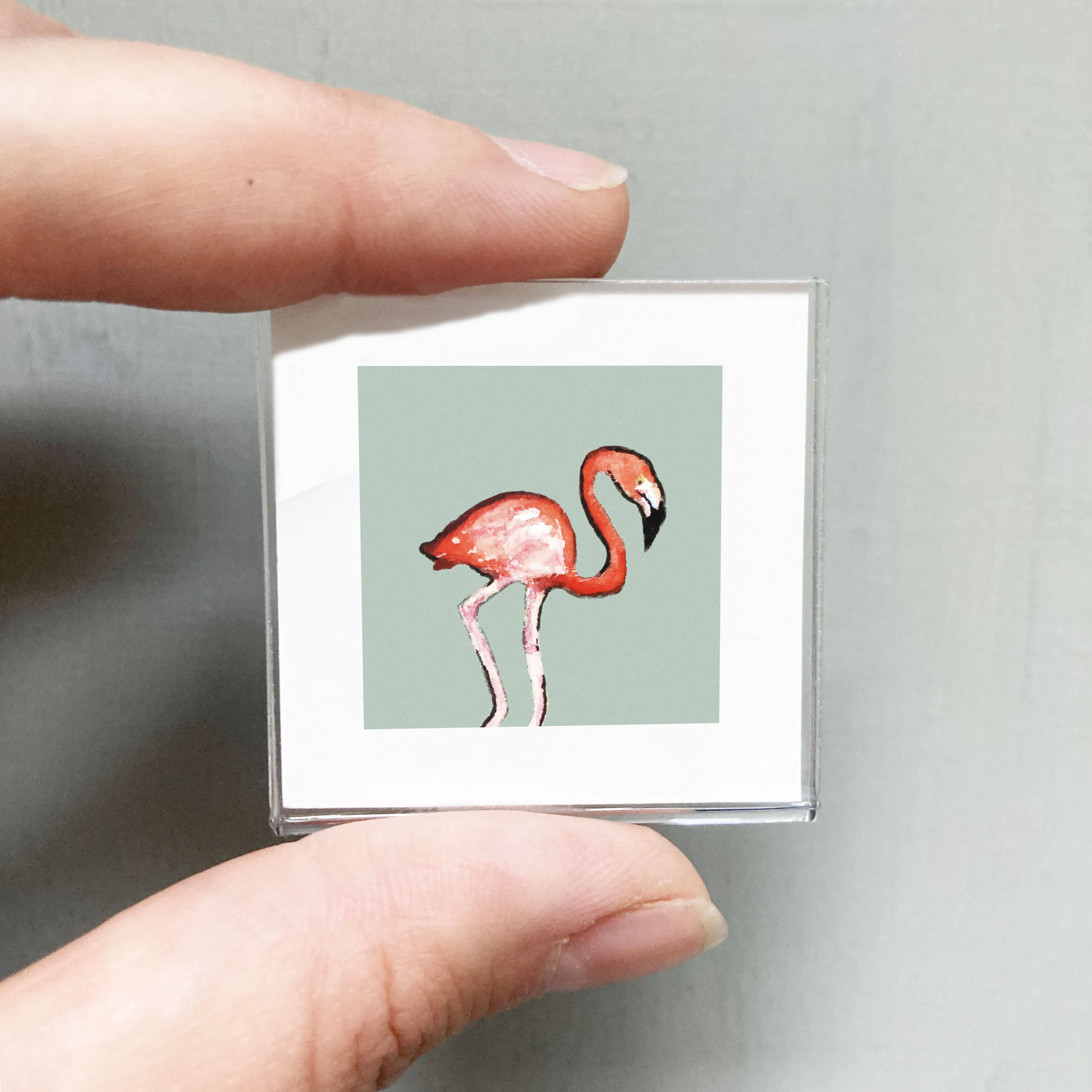 Mini 1" Flamingo Watercolor Print