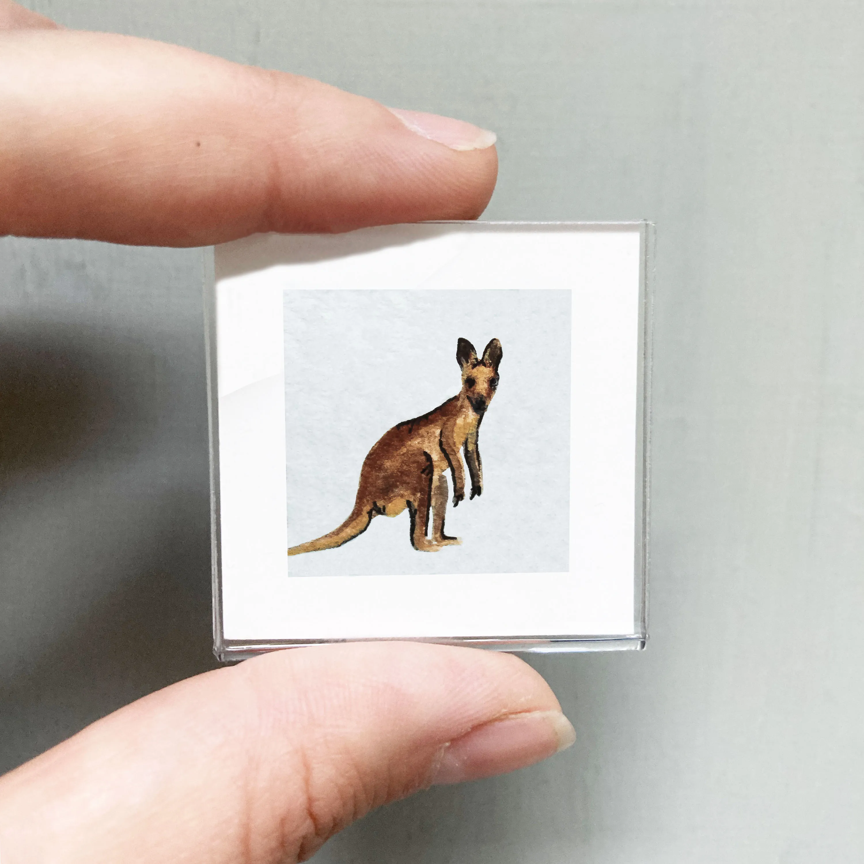 Mini 1" Kangaroo Watercolor Print