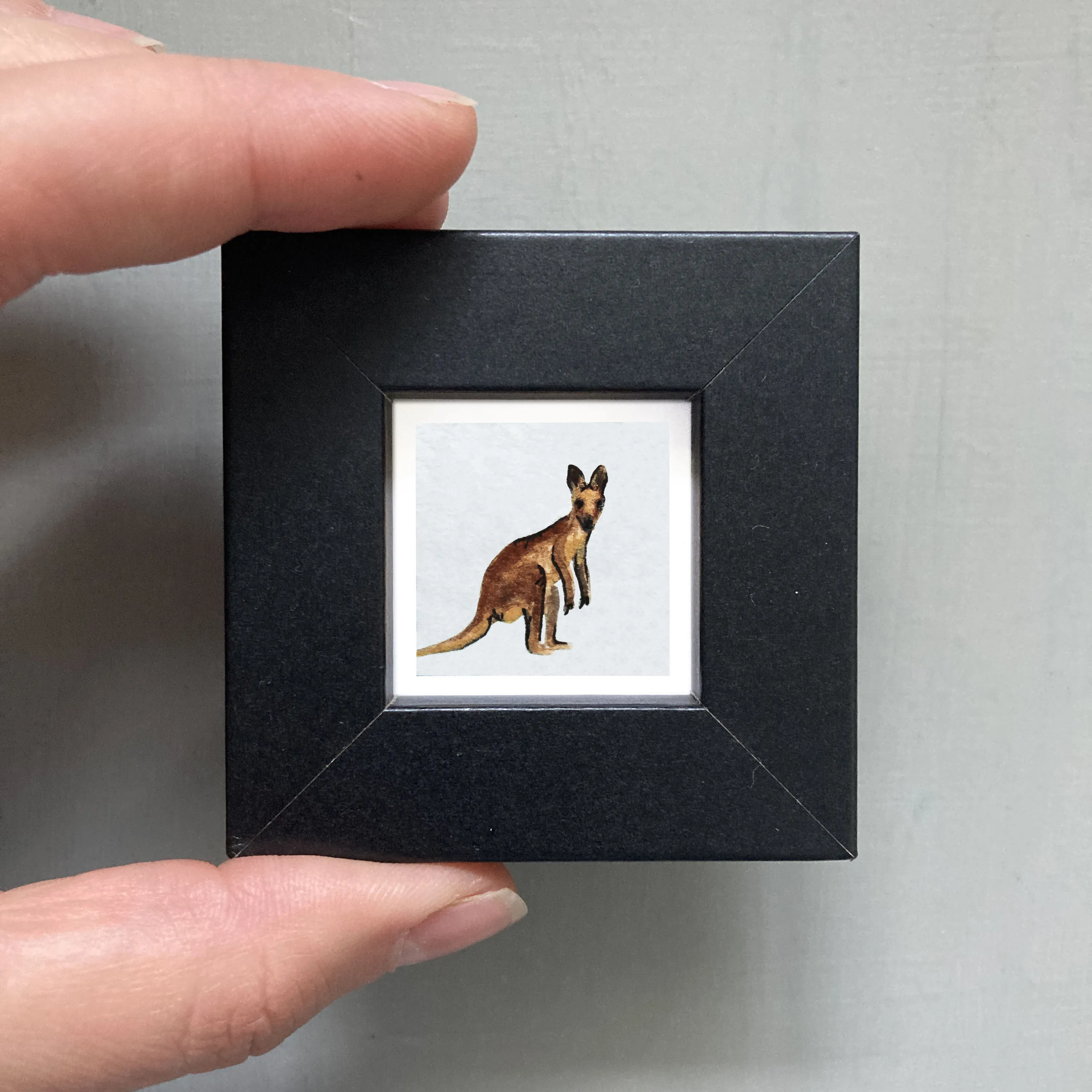 Mini 1" Kangaroo Watercolor Print
