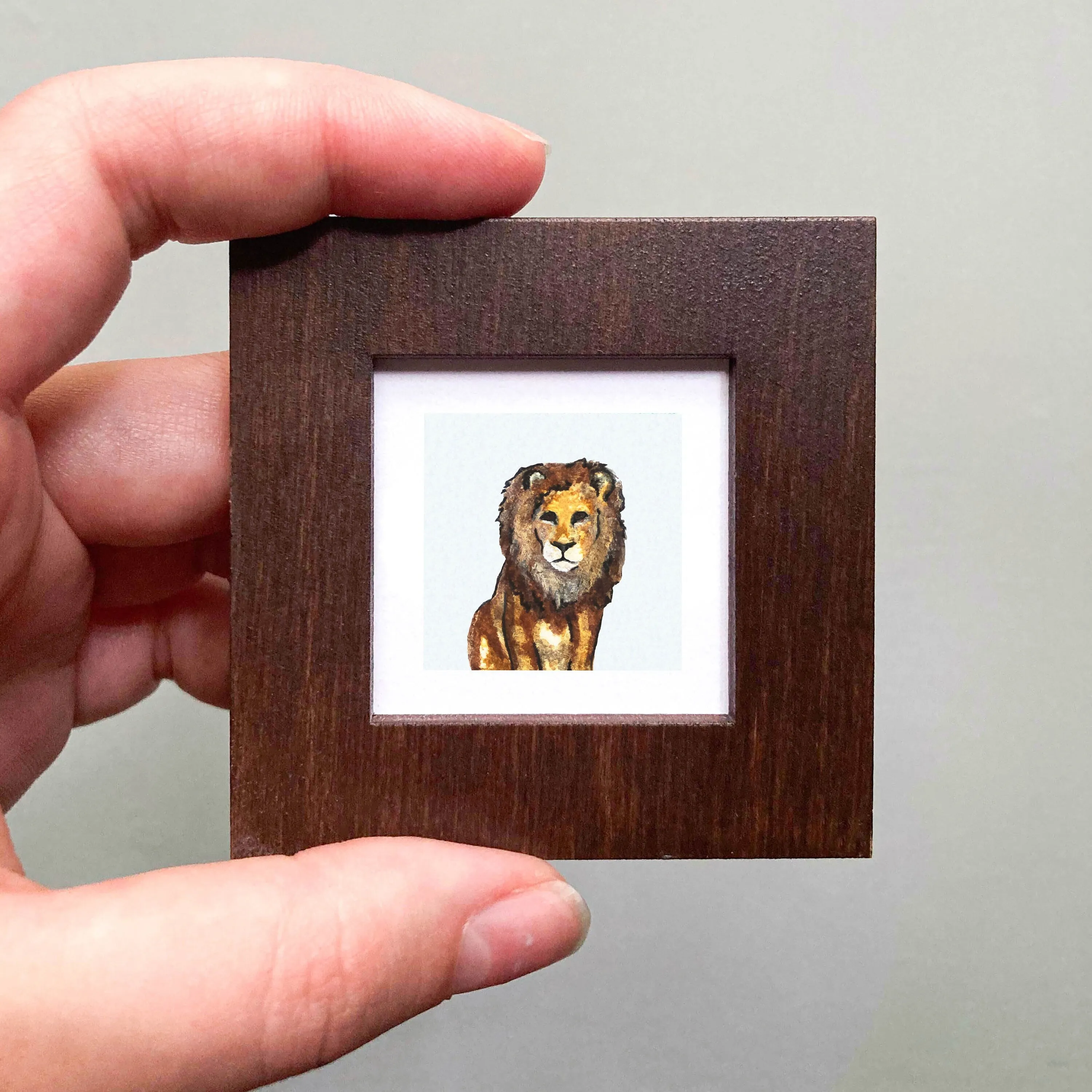 Mini 1" Lion Watercolor Print