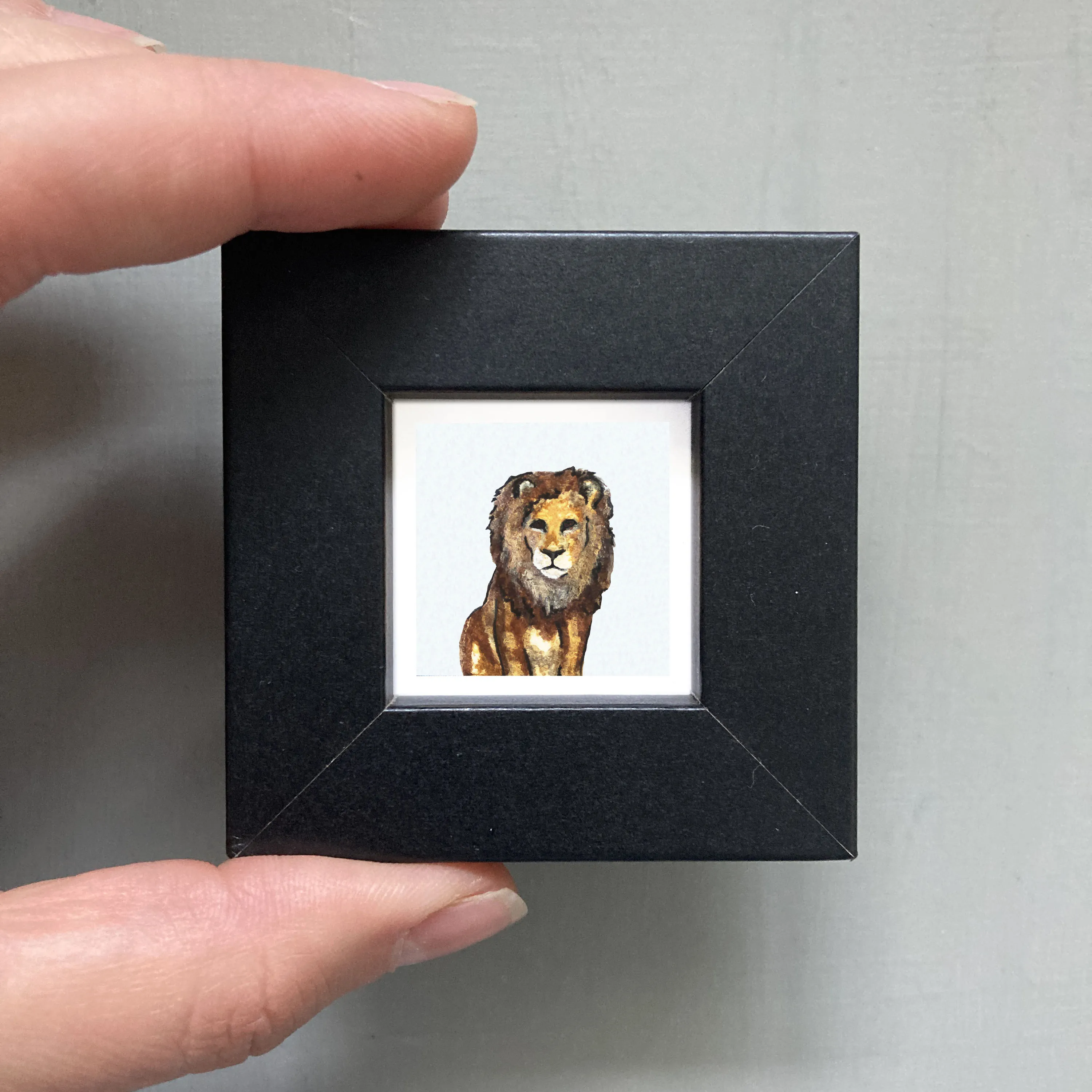 Mini 1" Lion Watercolor Print