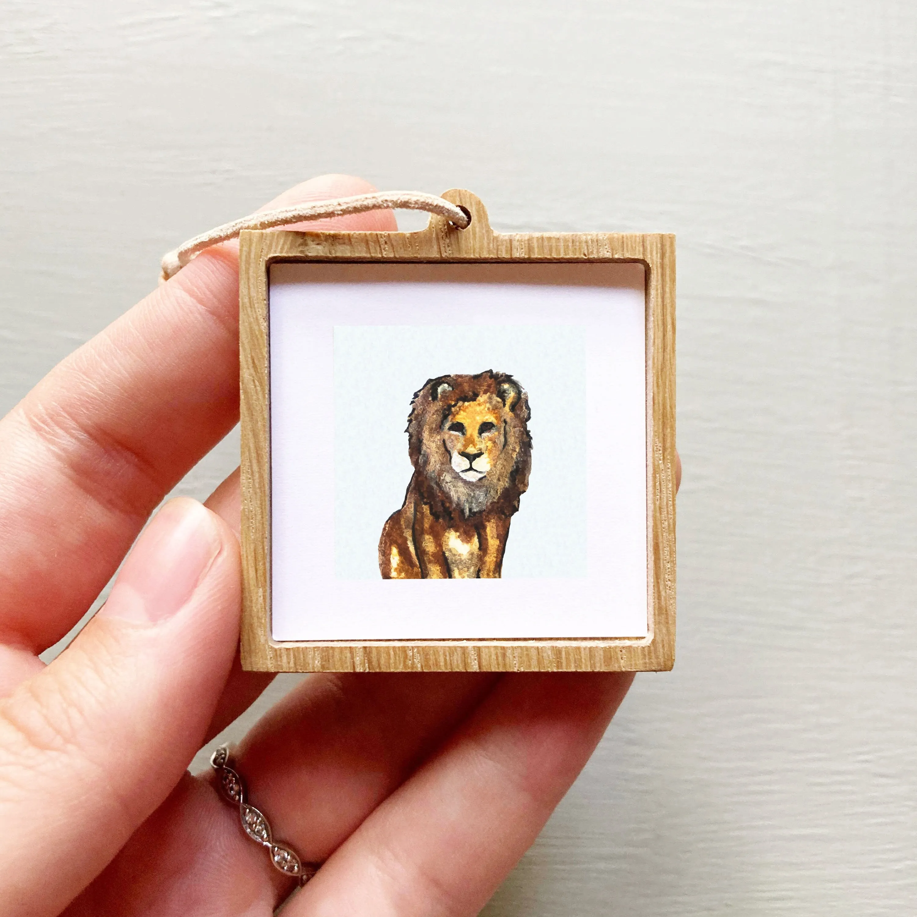 Mini 1" Lion Watercolor Print