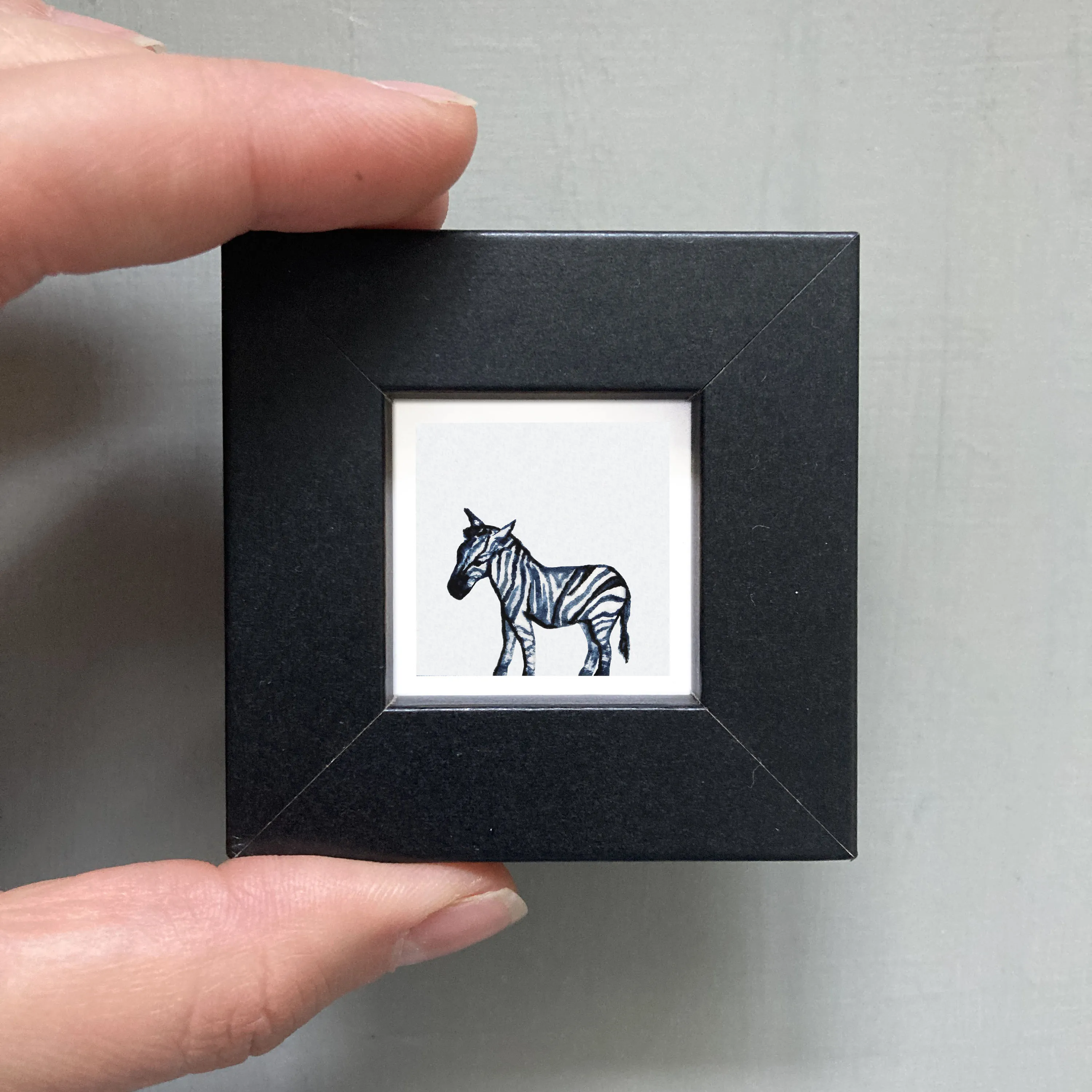Mini 1" Zebra Watercolor Print