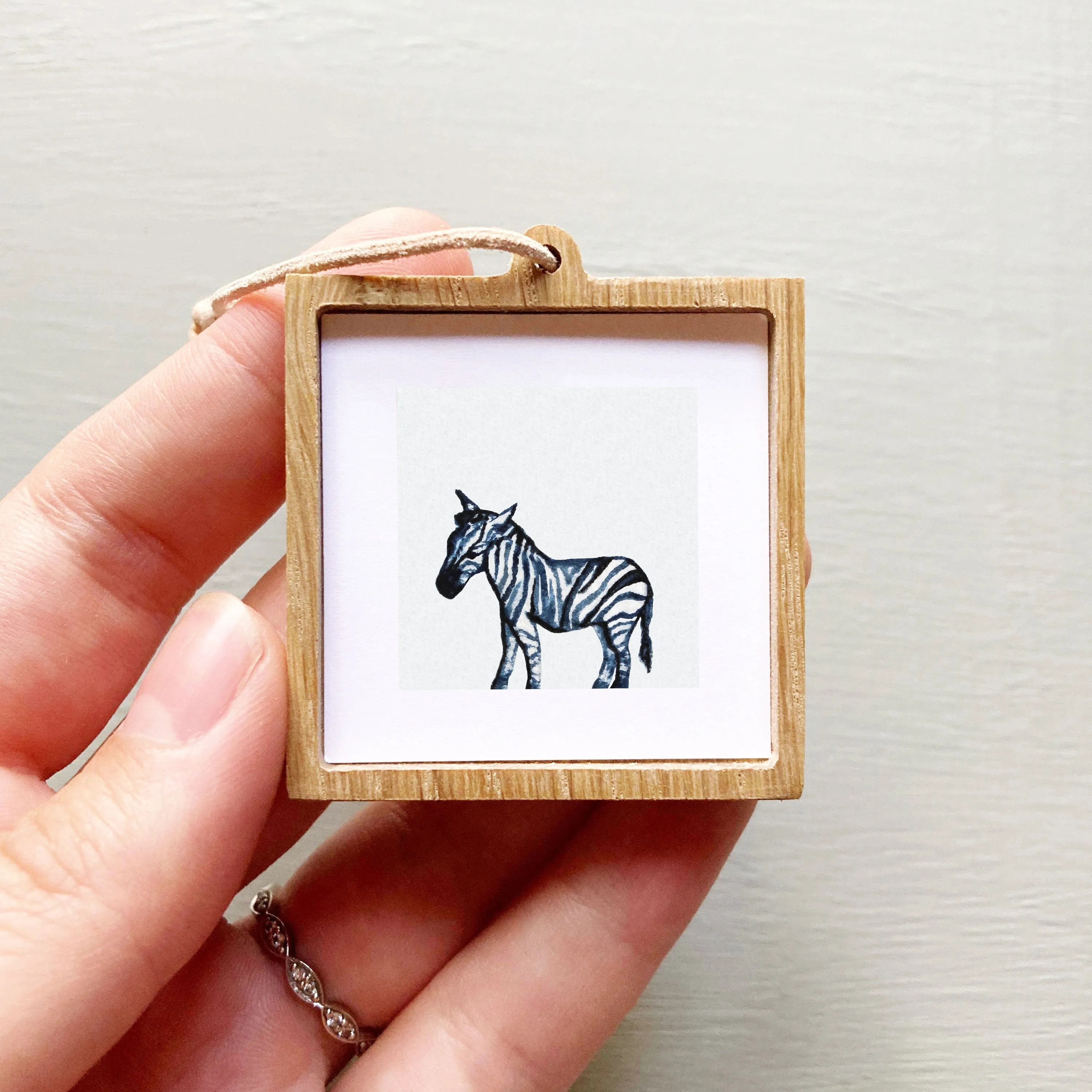 Mini 1" Zebra Watercolor Print