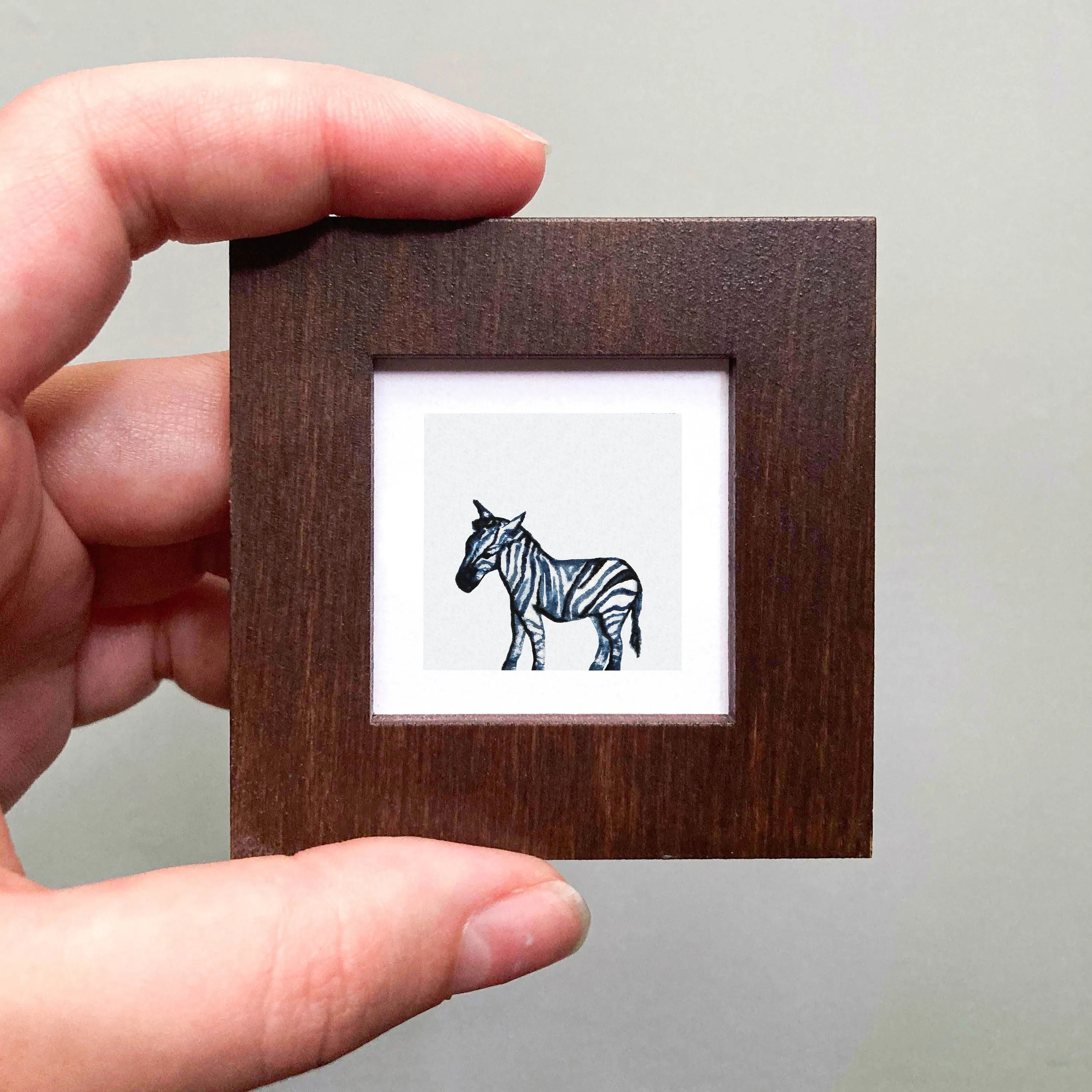 Mini 1" Zebra Watercolor Print
