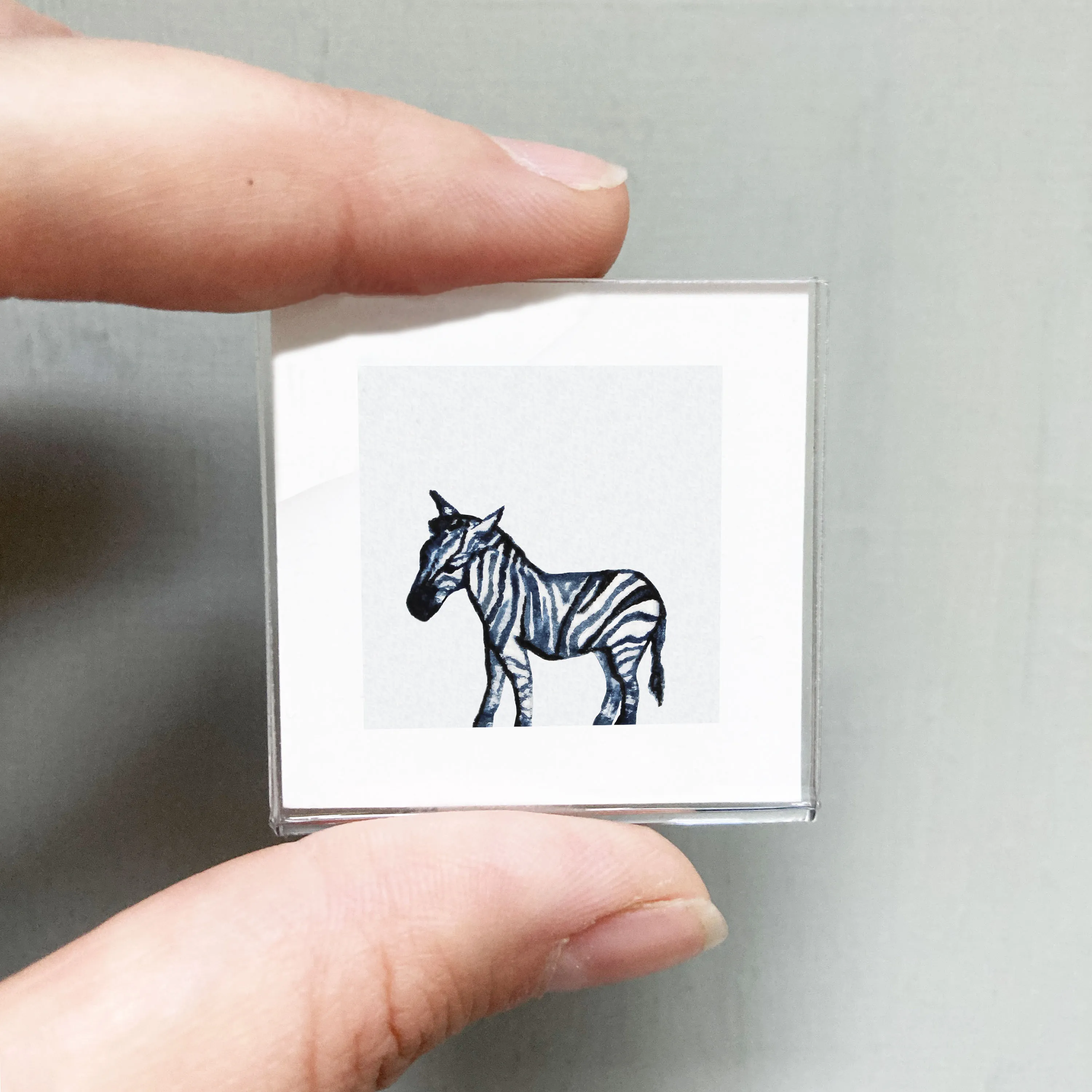 Mini 1" Zebra Watercolor Print