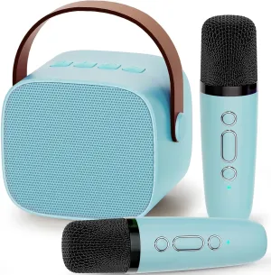 Mini Karaoke Machine for Kids, Ideal Christmas Birthday Gifts for Girls Boys Teens Adults, Karaoke Wireless Microphone for 4 5 6 7 8 9 10 11 12  Year Old Girls Family Home Party (Blue)