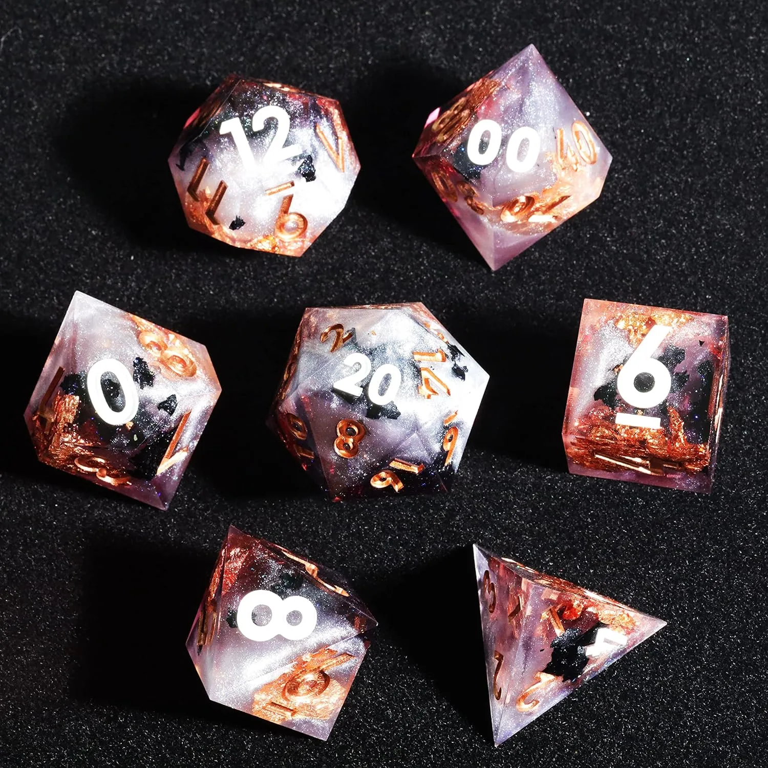 Mini Planet Sharp Pathfinder DND MTG Edge Polyhedral Handmade Dungeons and Dragons Dice Set