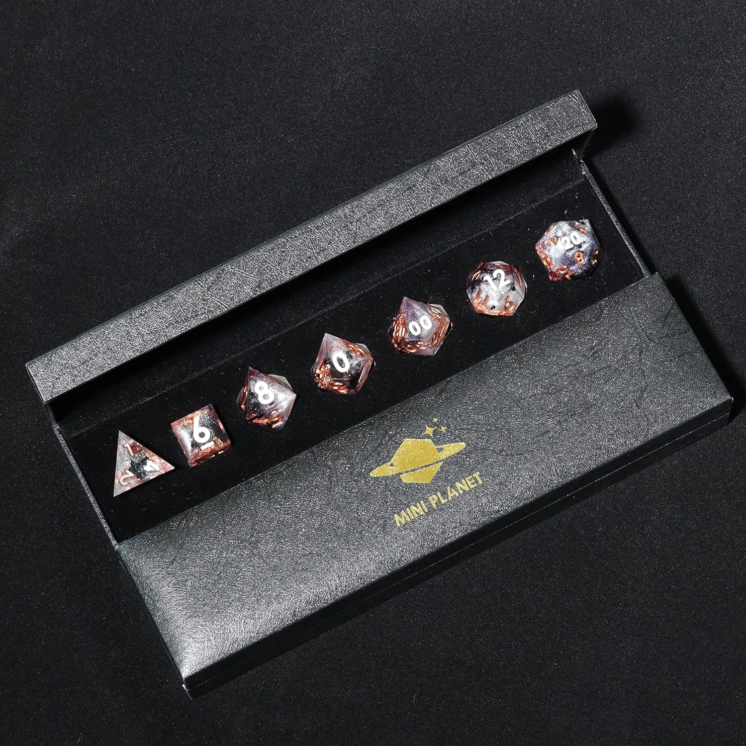 Mini Planet Sharp Pathfinder DND MTG Edge Polyhedral Handmade Dungeons and Dragons Dice Set