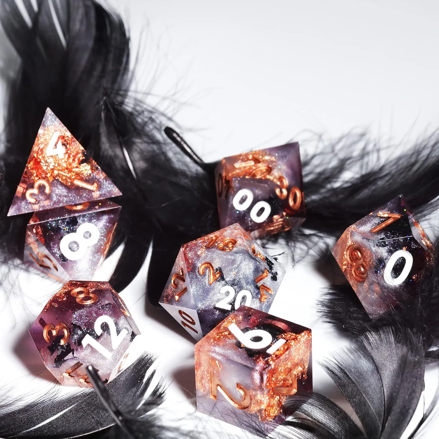 Mini Planet Sharp Pathfinder DND MTG Edge Polyhedral Handmade Dungeons and Dragons Dice Set