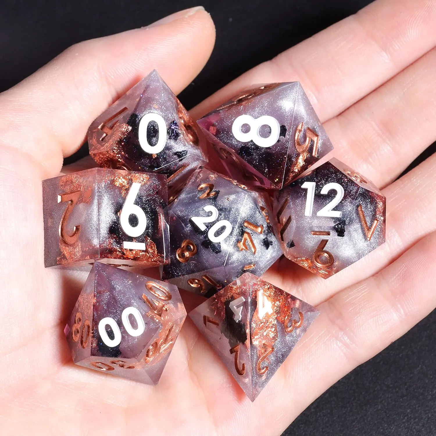 Mini Planet Sharp Pathfinder DND MTG Edge Polyhedral Handmade Dungeons and Dragons Dice Set