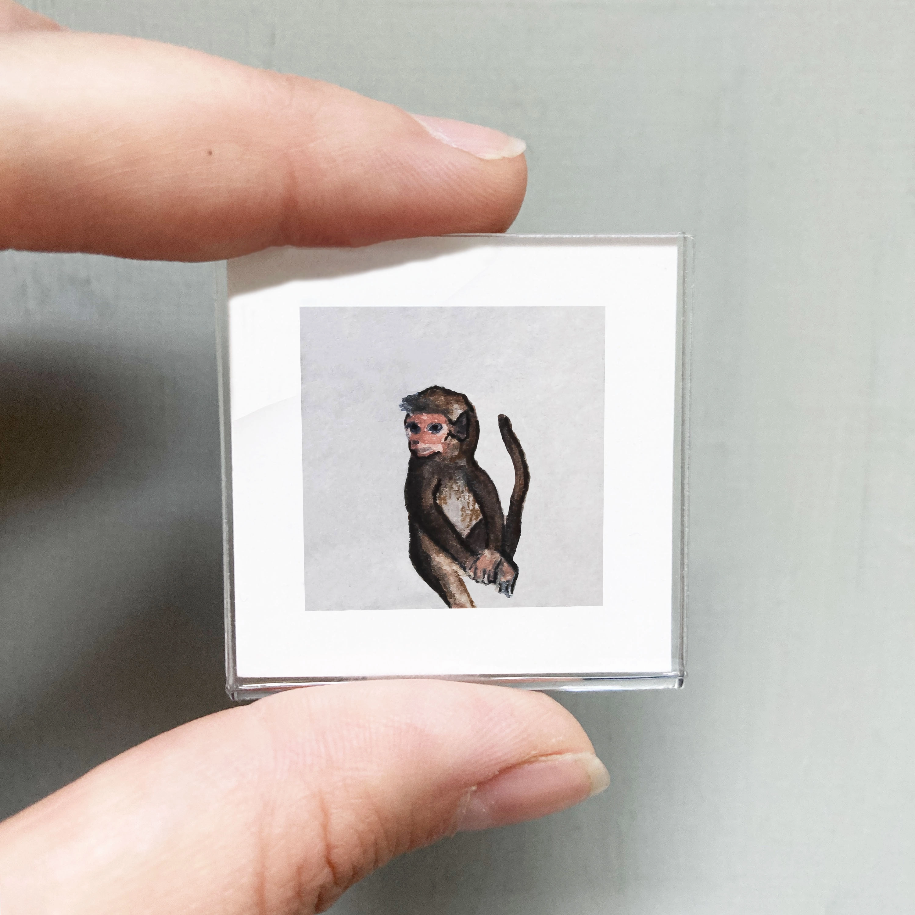 Mini 1" Monkey Watercolor Print