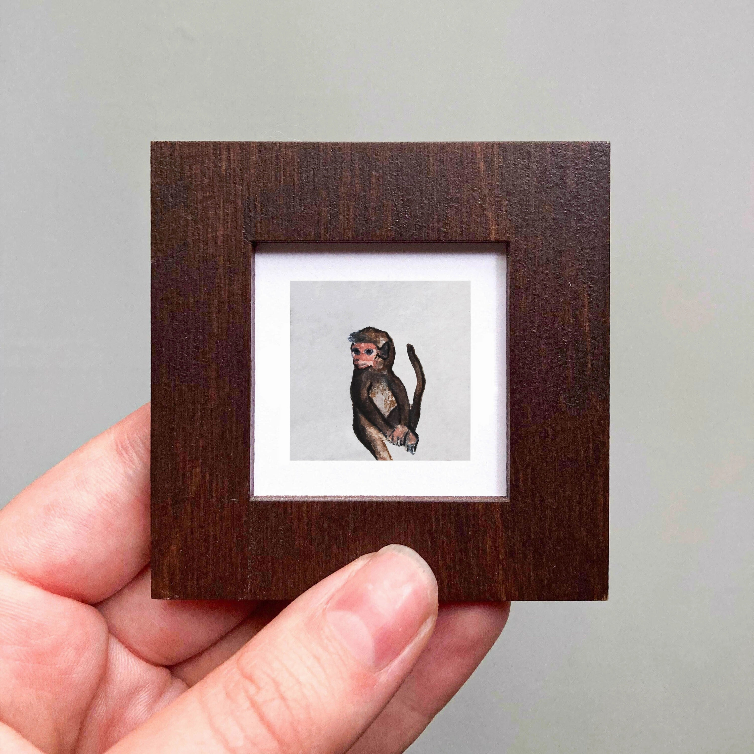 Mini 1" Monkey Watercolor Print