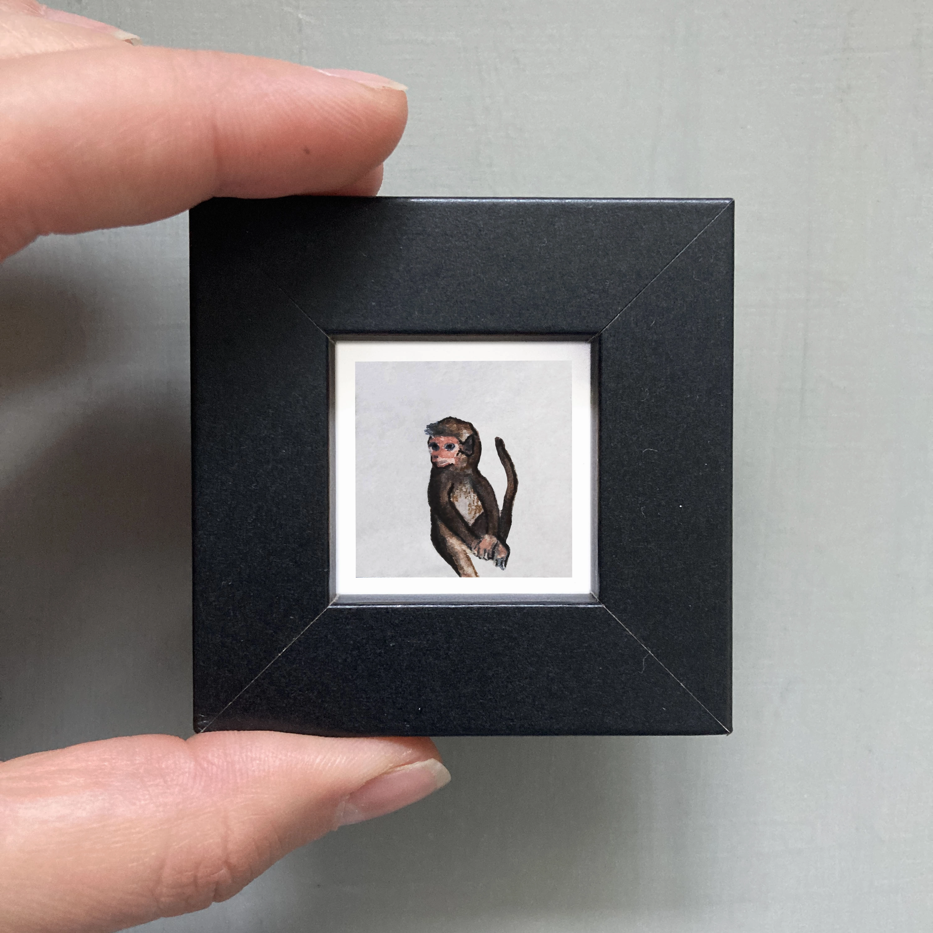 Mini 1" Monkey Watercolor Print