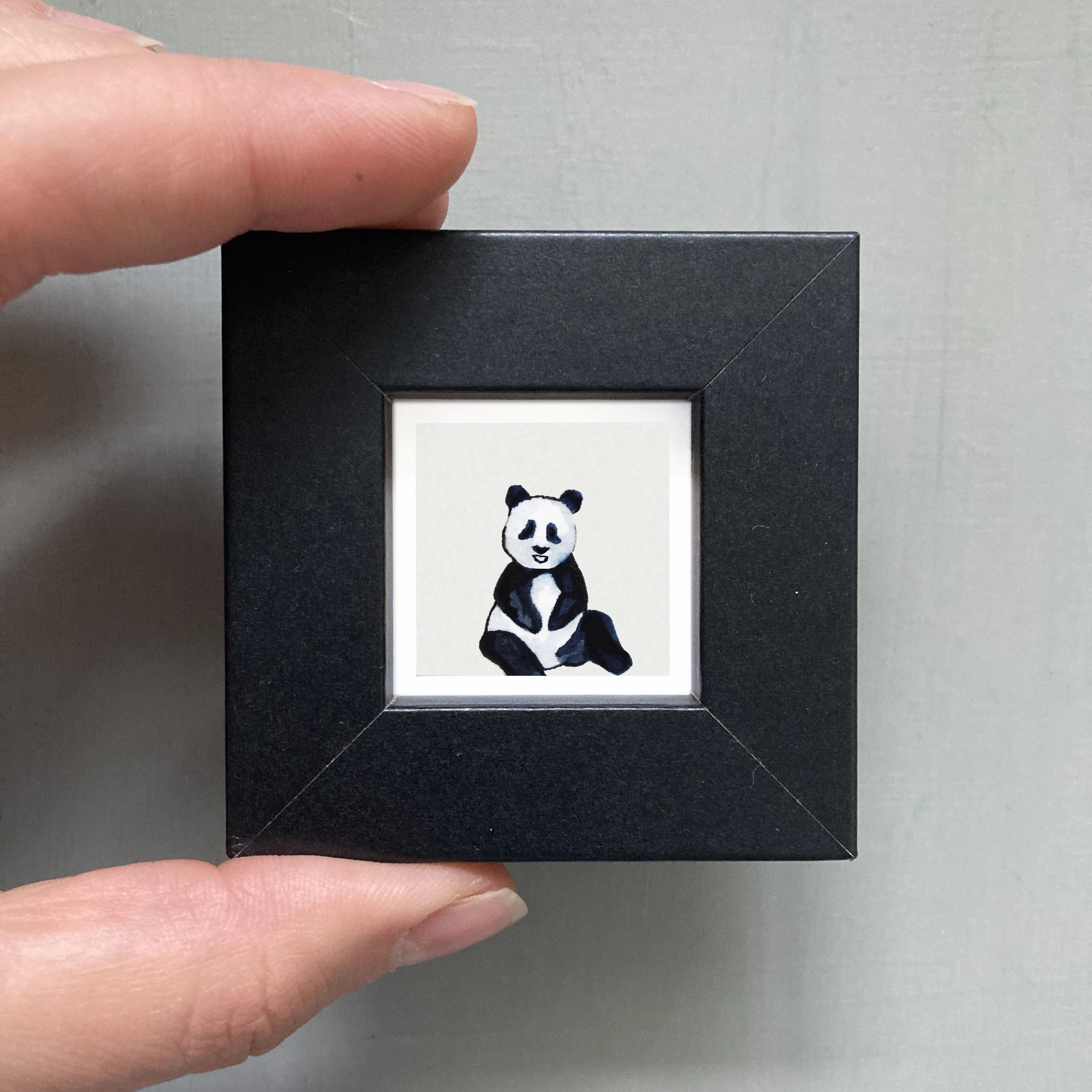Mini 1" Panda Bear Watercolor Print