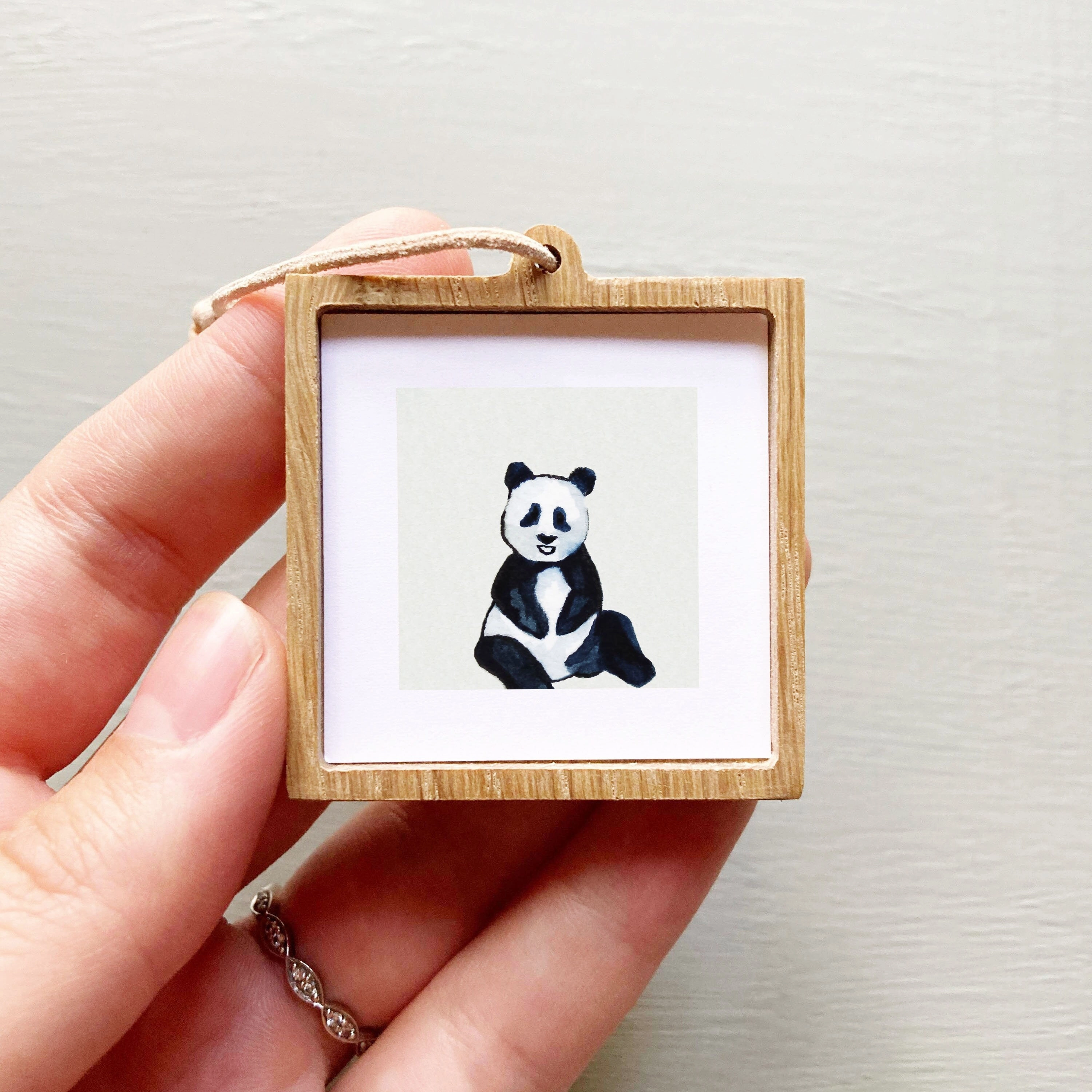 Mini 1" Panda Bear Watercolor Print