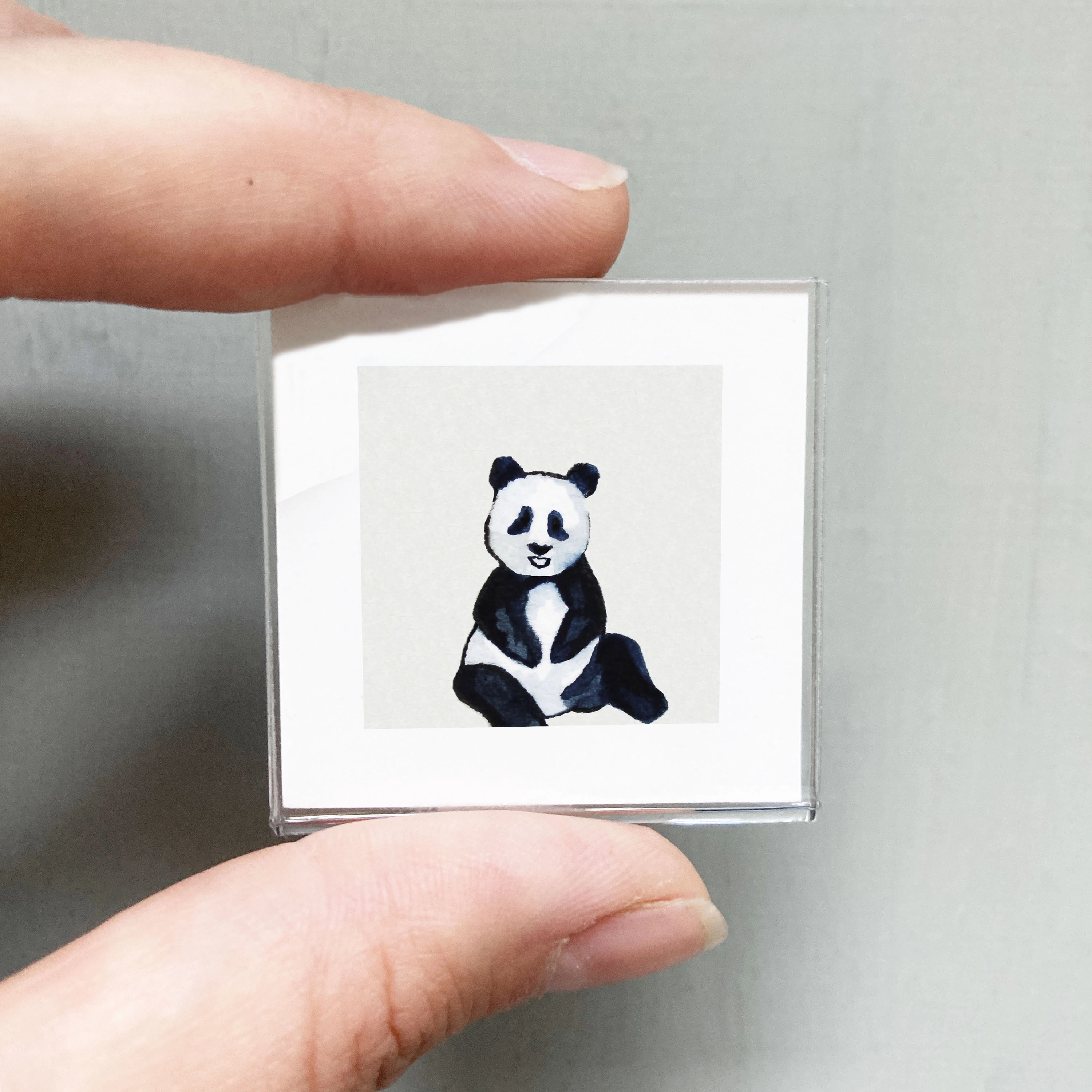 Mini 1" Panda Bear Watercolor Print