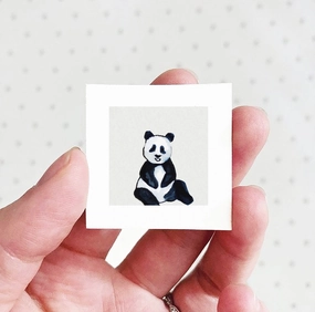 Mini 1" Panda Bear Watercolor Print