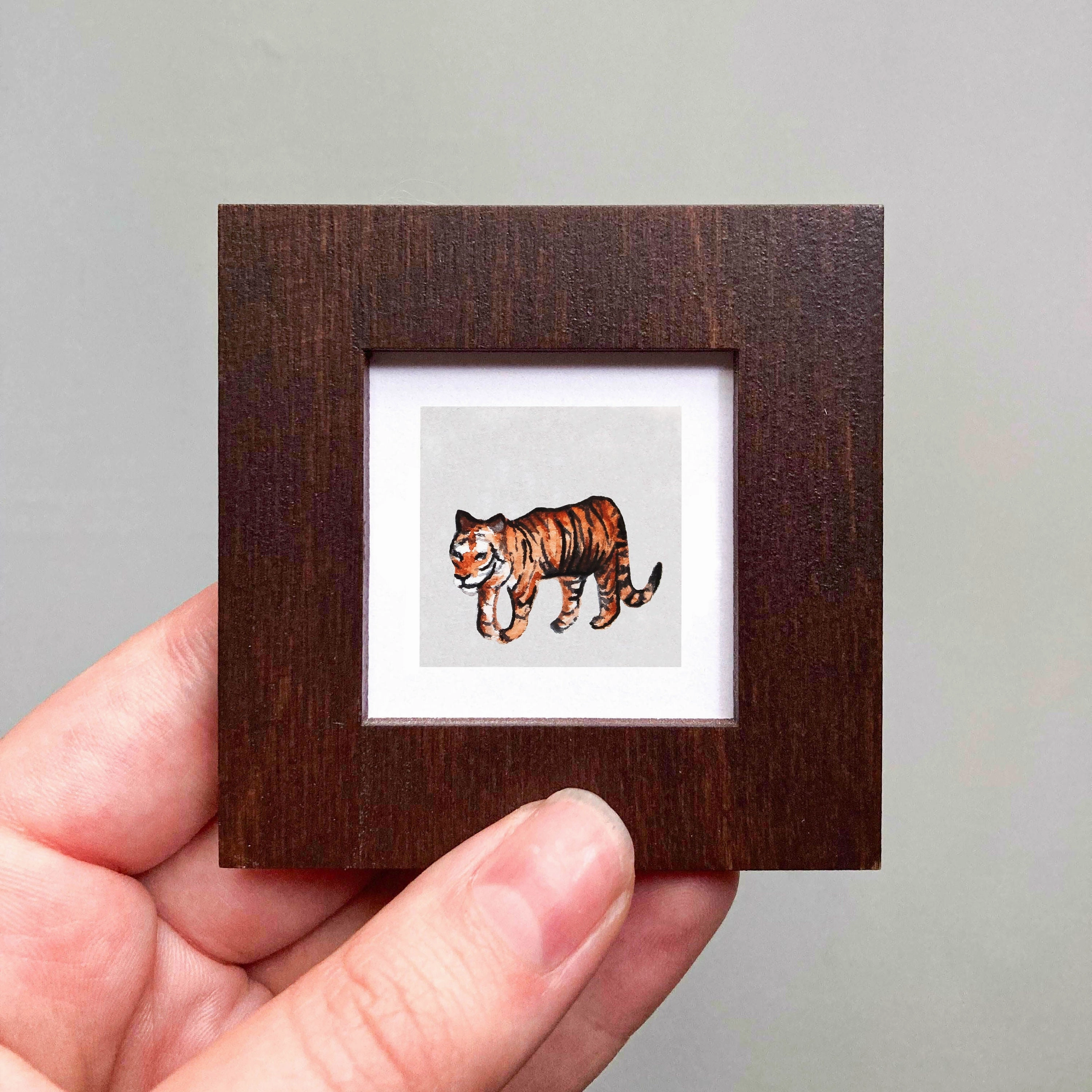 Mini 1" Tiger Watercolor Print