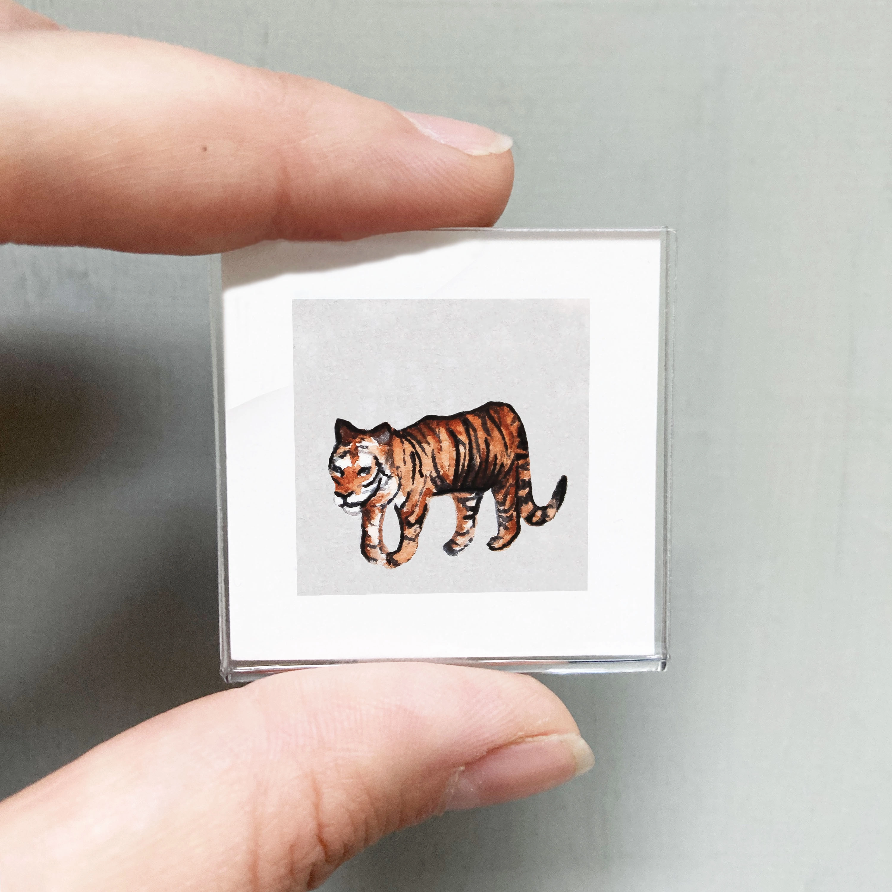 Mini 1" Tiger Watercolor Print