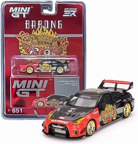 MINI GT True Scale Miniatures Model Car Compatible with LB-Silhouette Works GT Nissan 35GT-RR Ver.1 “Barong x MIZU 1/64 Diecast Model Car MGT00651