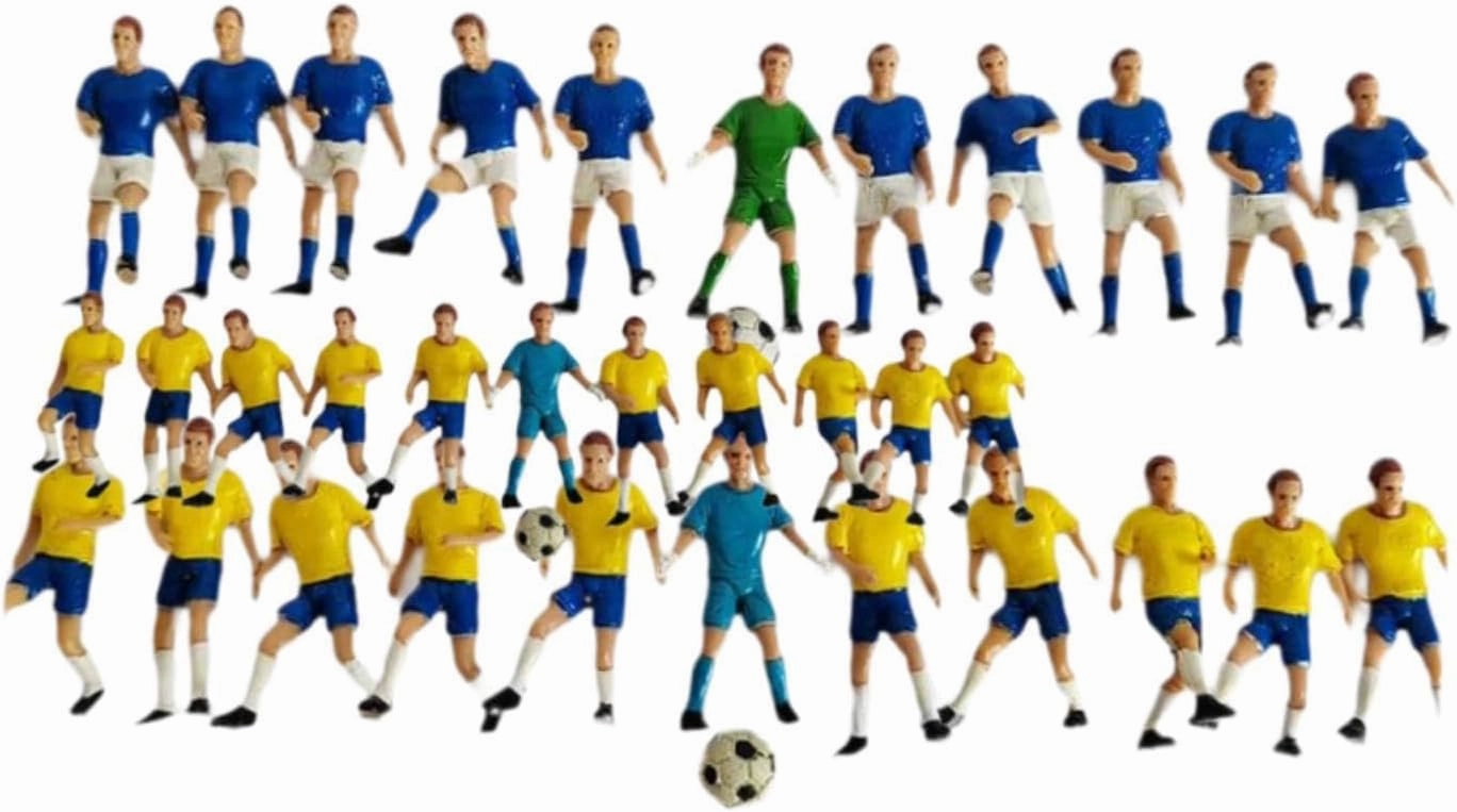 misppro 11Pcs Miniature Soccer Player Toy Figures Soccer Guy Mini Soccer Men 2 Inch Height Diorama Character Figures for Miniature Scene- Yellow Player