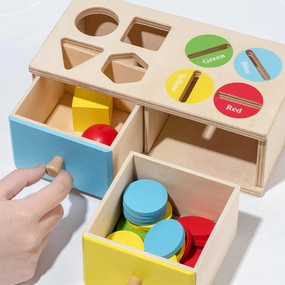 Montessori Toys for 3 4 5 Year Old - Shape Sorter Matching Color Sorting Recognization Sensory Toys for Toddlers Boy Girl Education Preschool Fine Motor Skills Box Gift