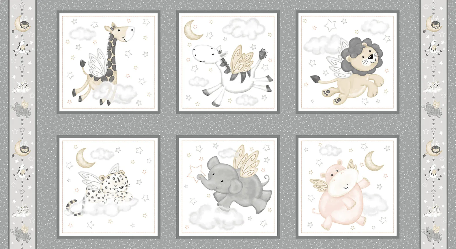 Moonlit Dreams - Six 10 Inch Animal Blocks 24 Inch