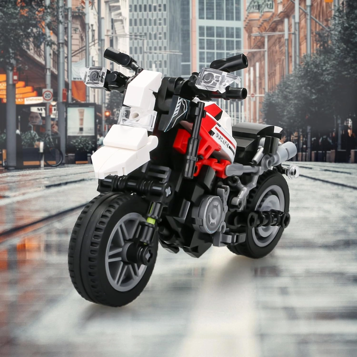 Motorcycle Building Blocks for Boys, 88012 Collectible Motorcycle Display Models Off-Road Motorbike Building Toy 303Pcs,Birthday for Age 6  Boys, Compatible with Classical Brand Set