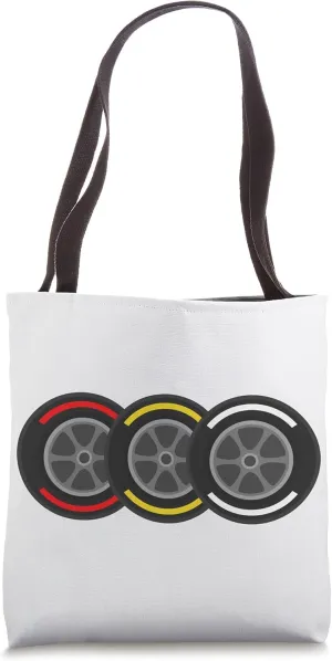 Motorsports Racing Red Yellow White Colour Compound Tyres Tote Bag