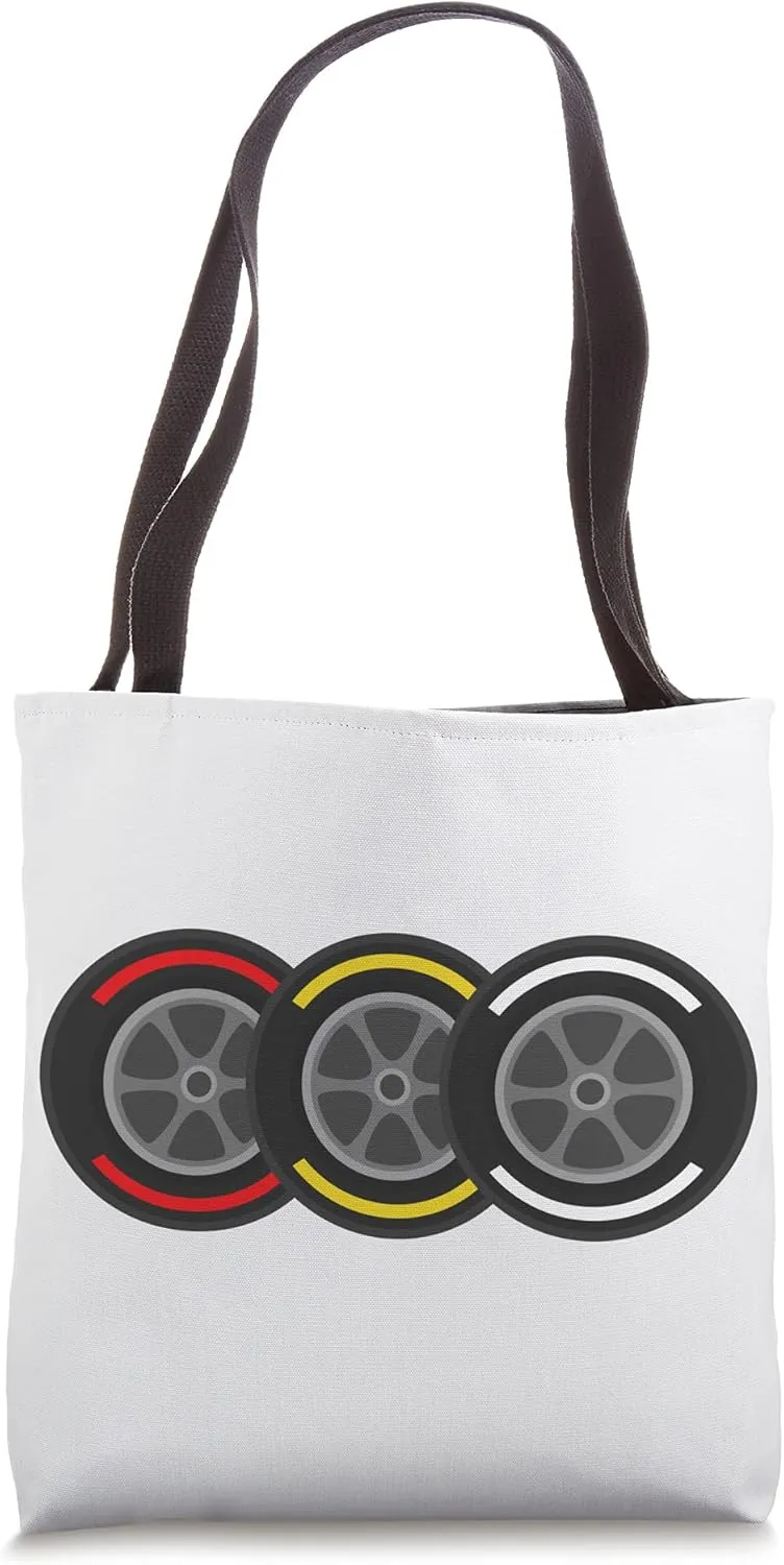 Motorsports Racing Red Yellow White Colour Compound Tyres Tote Bag