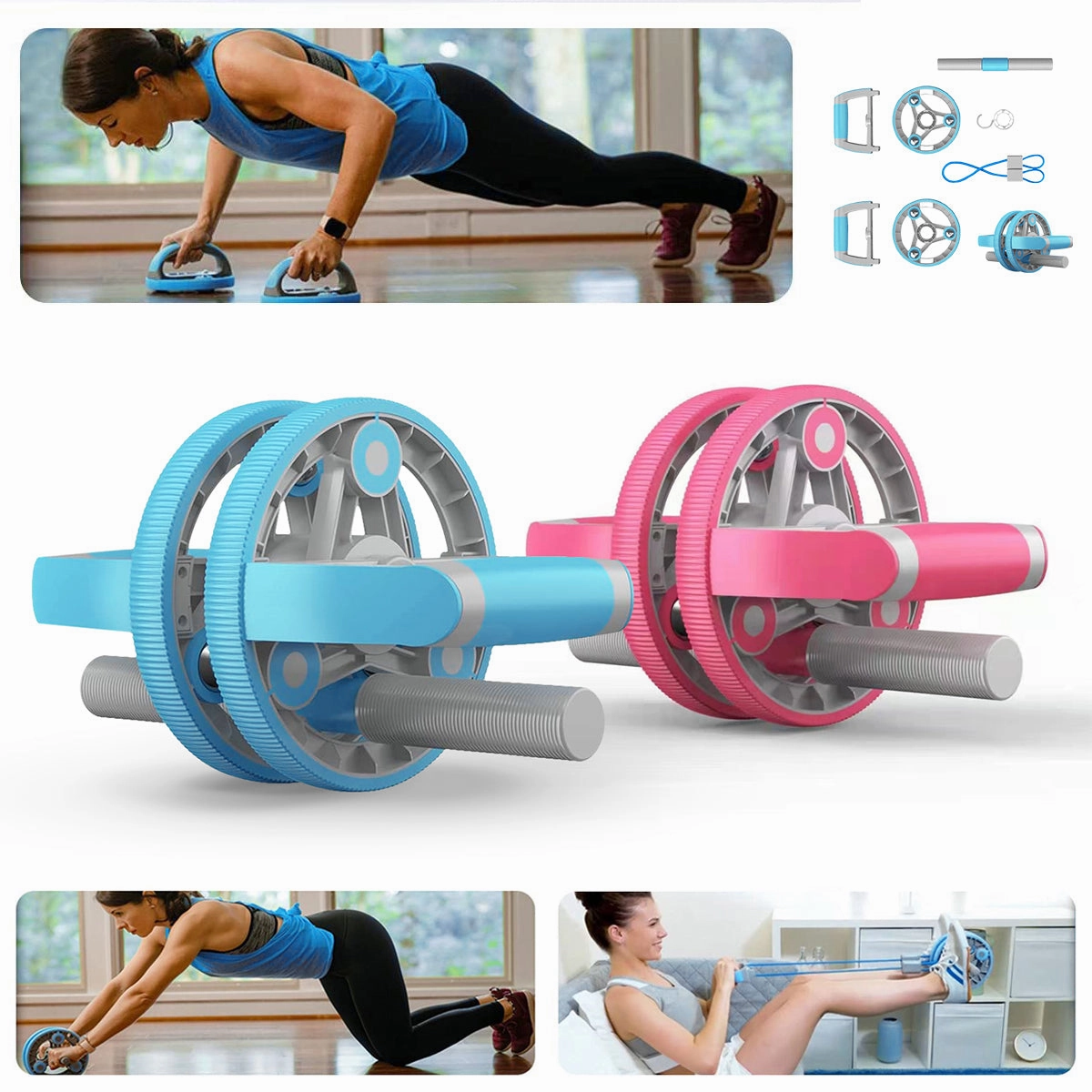 Multifunctional Abdominal Wheel Set | Compact Fitness Training Kit