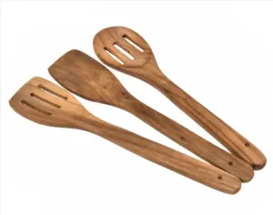 Multispace 3-Piece Wooden Cooking Utensils Set - Non-Stick & Heat Resistant