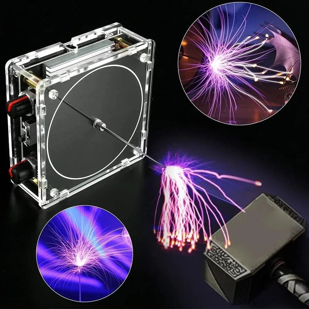 Musical TES la Coil,Bluetooth Music TES la Coil,Touchable Artificial Lightning Spark Arc Generator,Wireless Transmission Experiment Model, Science Teaching Experiment Tool Desktop Toy