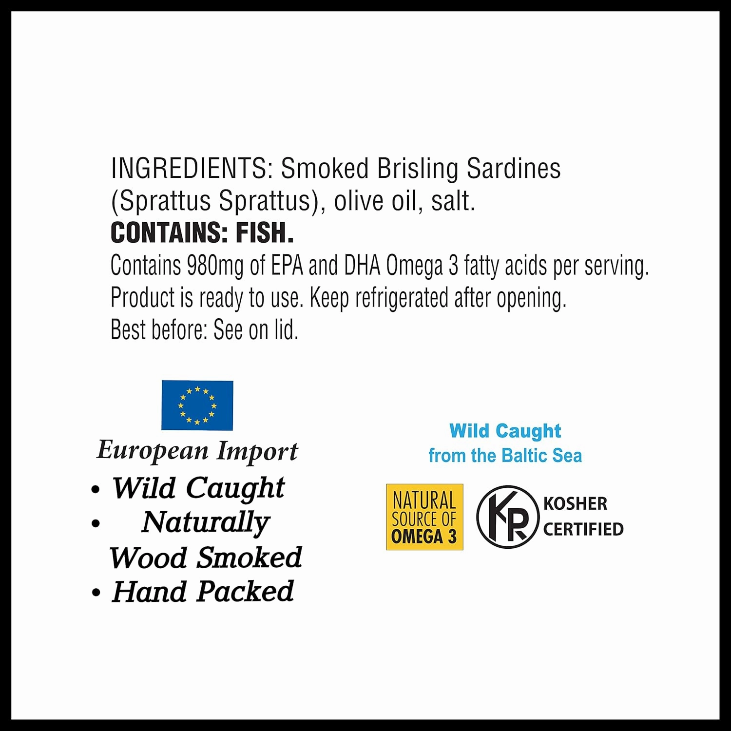 MW Polar Smoked Brisling Sardines in Olive Oil in glass Jar, Wild Caught, Kosher Certified, Natural Source of Omega 3, Hand Packed, Keto Friendly, Ready to Eat 6.52 oz (Pack of 12)