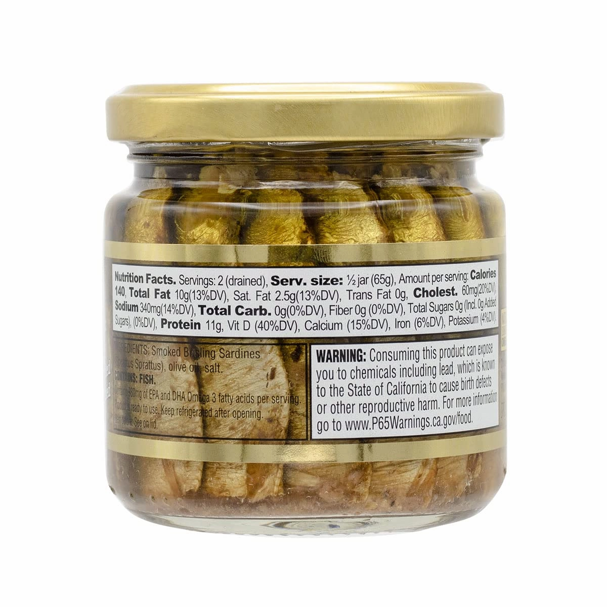 MW Polar Smoked Brisling Sardines in Olive Oil in glass Jar, Wild Caught, Kosher Certified, Natural Source of Omega 3, Hand Packed, Keto Friendly, Ready to Eat 6.52 oz (Pack of 12)