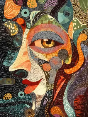Mysterious Face Jigsaw Puzzles for Adults 1000 Pieces, 6 Colors on Back Puzzles, Pieces Fit Together Perfectly, Puzzle Size 26.6x19.2