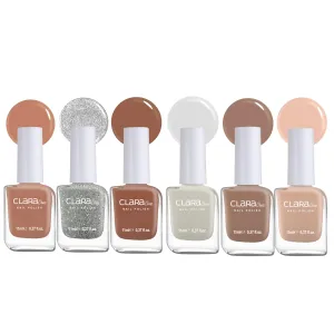 Nail Polish Set, 6 Trendy Colors, Non-toxic, Eco-Friendly, Quick Dry, All Seasons Skin Tones, Professional Manicure for Women and Girls